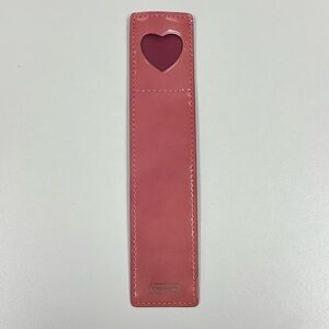 Coach Rose Pink Patent Leather Bookmark with Heart Cutout
